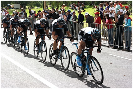 Team Sky demonstrating their lead out train at the Tour Down Under.
