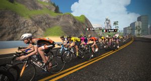 Stage 2 Virtual Tour de France the pack